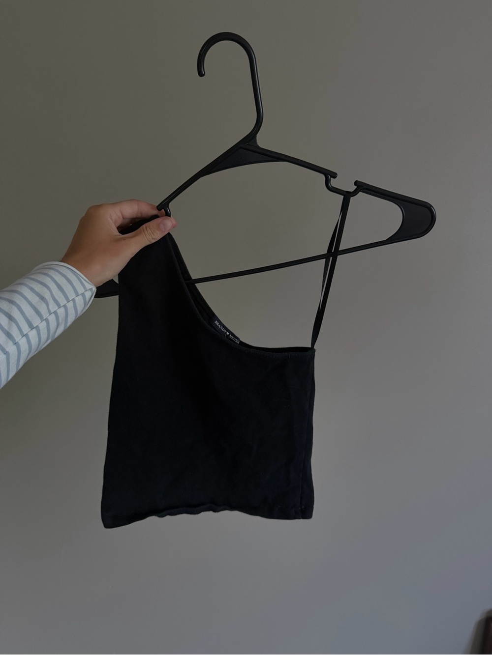 Brandy Melville Black Crewneck Crop Top